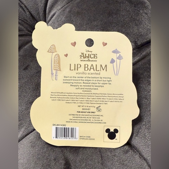 Disney Vanilla Lip Balm with Alice in Wonderland Design - Picture 2 of 2